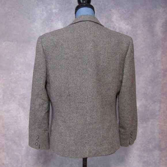 Vintage Pendleton Gray White Woven Wool Blazer 10 - Picture 3 of 7